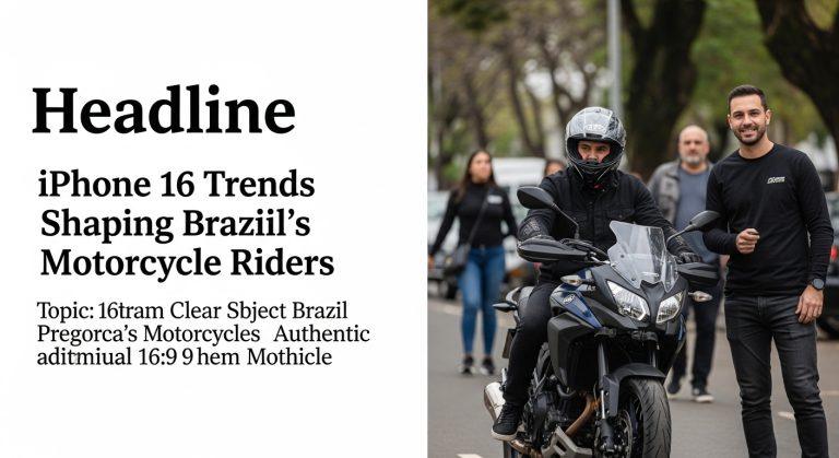 Brazilian rider using iPhone 16 navigation on a motorbike